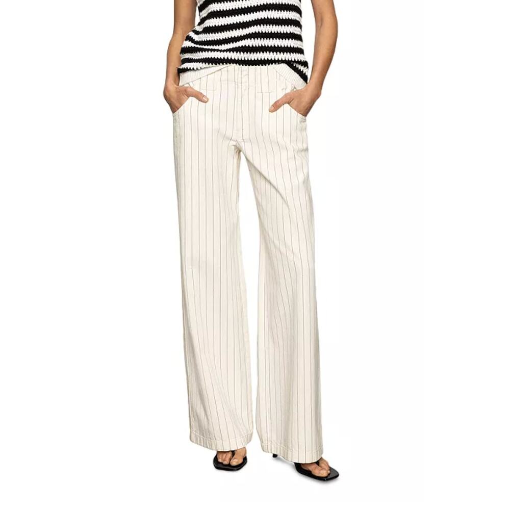 Sanctuary Arden Wide Leg Striped Pants | Sz 29, Black White NWT - Picture 6 of 11